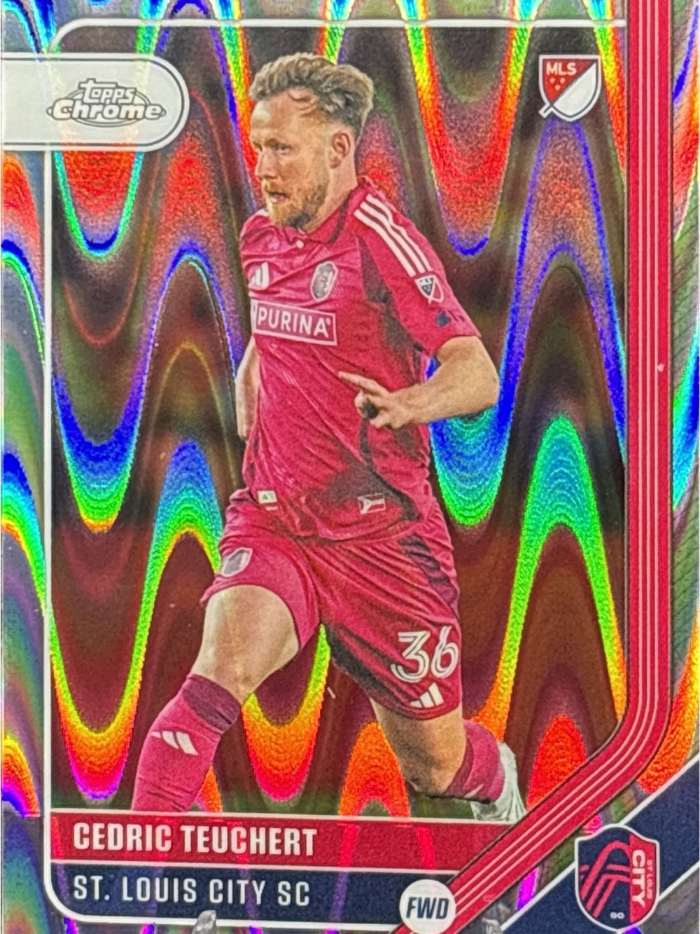 Topps Chrome Cedric Teuchert Soccer Card - Refractor